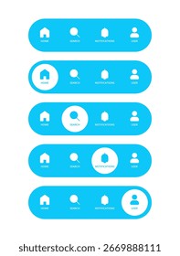 Tab bar, navigation bar set, app design, UI design, applicaiton icons.