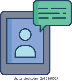 tab chat linear color icon design