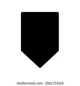 Tab down arrow icon isolated on white background