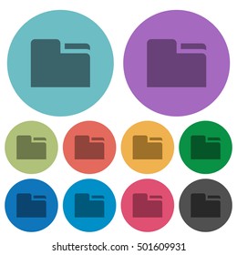 Tab folder flat icons on color round background.