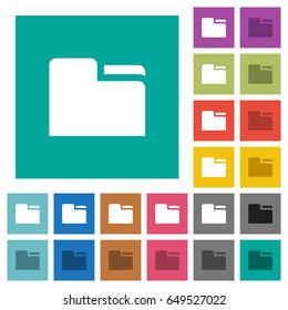 Tab folder multi colored flat icons on plain square backgrounds. Included white and darker icon variations for hover or active effects.