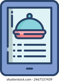 tab food menu linear color vector illustration