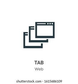 Tab glyph icon vector on white background. Flat vector tab icon symbol sign from modern web collection for mobile concept and web apps design.
