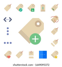 tab icon set. 17 flat tab icons.  Simple modern icons such as: price tag, more