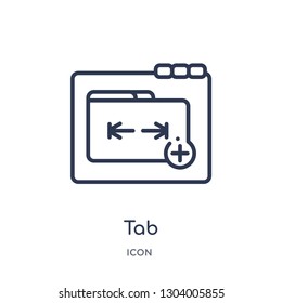 tab icon from web outline collection. Thin line tab icon isolated on white background.