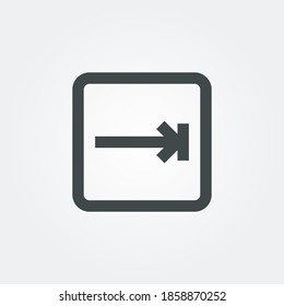 tab key Icon symbol isolated on white background. Vector Illustration