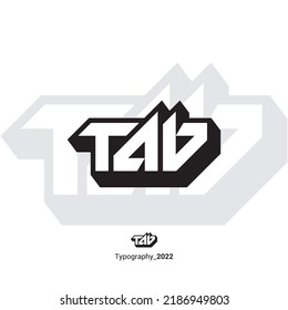 TAB Letter Typhography Text , perfect for t-shirts design, clothing, hoodies, etc.