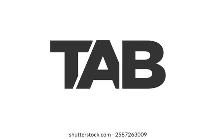 TAB logo design template with strong and modern bold text. Initial based vector logotype featuring simple and minimal typography. Trendy company identity ideal for businesses brand presence.