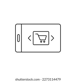 tab, mobile, cart, online cart icon