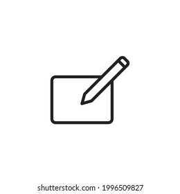con el icono de lápiz en estilo plano de moda aislado en fondo blanco. Ficha de equipo con el símbolo de lápiz para su diseño, logotipo, interfaz de usuario. Ilustración del vector, EPS10.