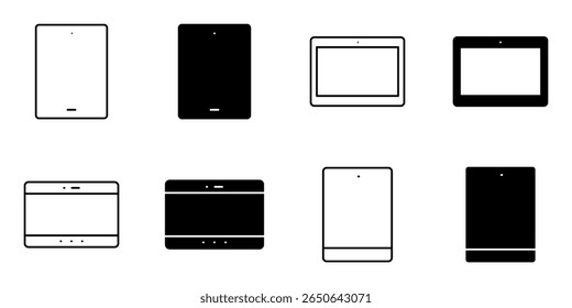 tab, tablet, gadget icon set