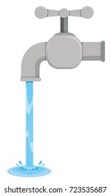 Tab water coming out from tab illustration