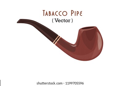 Tabacco Smoke Pipe, Vector Illustration, 3d Render