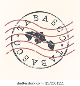 Tabasco, Mexico Stamp Map Postal. Silhouette. Passport Round Design. Vector Icon. Design Retro Travel National Symbol.