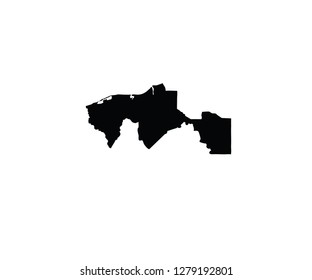 Tabasco outline map Mexico state