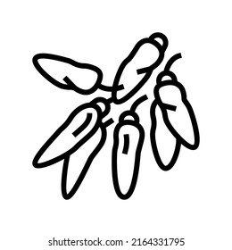 tabasco sauce line icon vector. tabasco sauce sign. isolated contour symbol black illustration