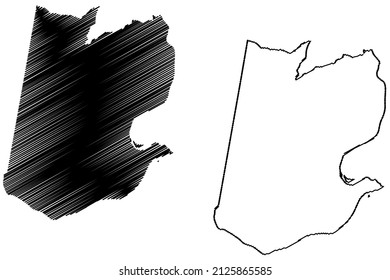 Tabatinga municipality (Amazonas state, Municipalities of Brazil, Federative Republic of Brazil) map vector illustration, scribble sketch Forte de Sao Francisco Xavier de Tabatinga map