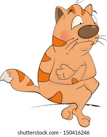 A tabby cat. Cartoon