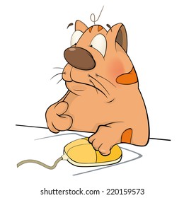 A tabby cat. Cartoon