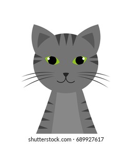 Tabby cat portrait. Vector illustration