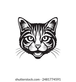 Tabby cat vector silhouette  illustration design 