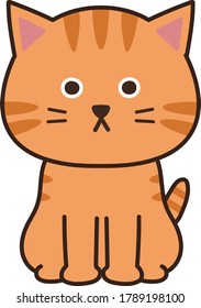 Tabby cat waiting for food. Vector illustration isolated on white background.