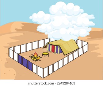 Tabernacle and the clouds. Concept Religion, Old Testament