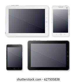 Tabet Horizontal and Phone Ui Web Design Template Interface Gadget for Business Isolated on White Background. Vector illustration