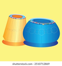 Tabla tambor conjunto clip art música instrumento ilustração Vetor EPS