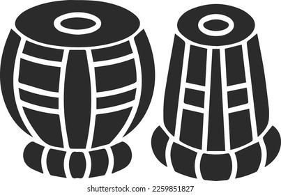 Tabla icon, music equipment icon black vector