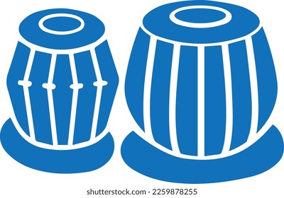 Tabla icon, music equipment icon blue vector