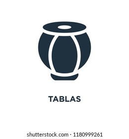 Tablas icon. Black filled vector illustration. Tablas symbol on white background. Can be used in web and mobile.