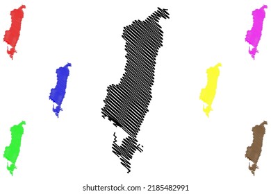 Tablas island (Asia, Republic of the Philippines, Romblon Group of Islands or archipelago) map vector illustration, scribble sketch Tablas map