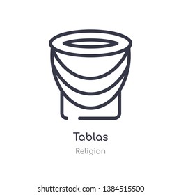 tablas outline icon. isolated line vector illustration from religion collection. editable thin stroke tablas icon on white background