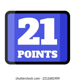 Table 21 points. 3x3 Basketball sport equipment. Summer games. Vector cartoon isolated illustration.