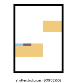 Table Abstract Geometric Wall Art. Mid Century Illustration in Minimal Style for house Decoration Background. Shape Art Set of soft color painting in boho style. poster template layouts.