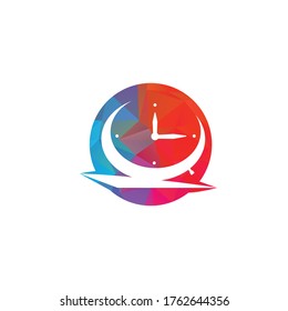 Table alarm clock vector design. 24th clock  logo vector.