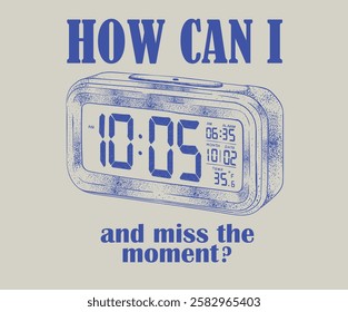 Table alarm clock vintage artwork for poster, sticker, apparel and others.