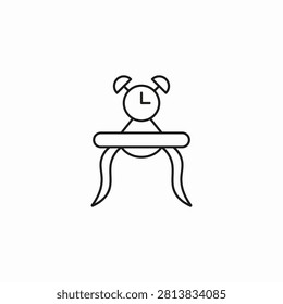 table with alarmclock icon sign vector