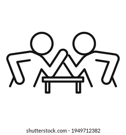 Table arm wrestling icon. Outline Table arm wrestling vector icon for web design isolated on white background
