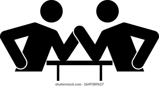 Table arm wrestling icon. Sports signs and symbols.