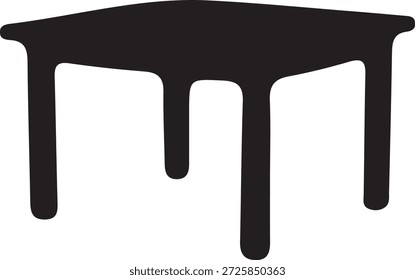 Imagem da arte da tabela do vetor na silhueta.