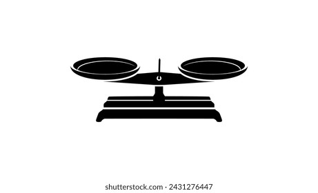 Tischwaage, schwarze isolierte Silhouette