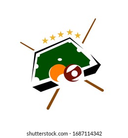 table ball and sticks billiard logo design vector symbol illustration

