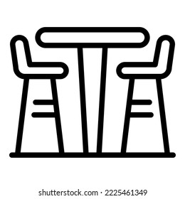 Table bar stool icon outline vector. Modern chair. Retro cafe