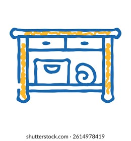 table bathroom interior doodle icon sketch vector. table bathroom interior sign. isolated symbol illustration