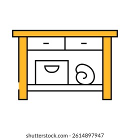 table bathroom interior line icon vector. table bathroom interior sign. isolated symbol illustration