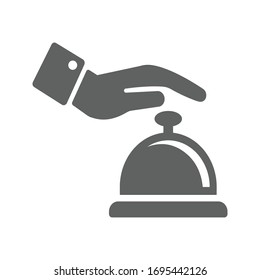 Table bell gray icon, call, Hand bell, reminder