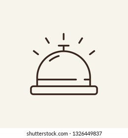 Table bell line icon. Calling, alarm, visit. Reservation concept. Can be used for topics like hotel, service, reception