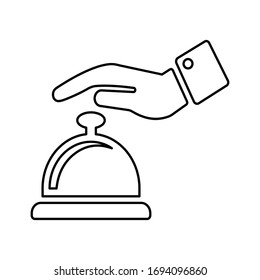 Table bell outline icon, call, Hand bell, reminder